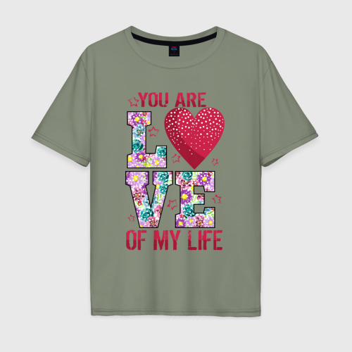 Мужская футболка хлопок Oversize с принтом Любовь всей жизни, вид спереди #2