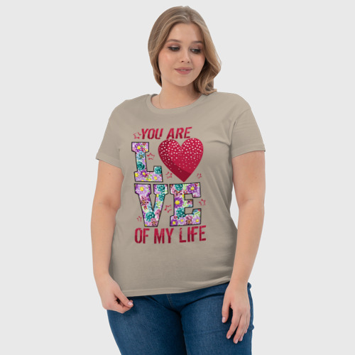 Женская футболка хлопок с принтом Любовь всей жизни, фото #4