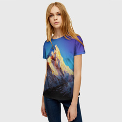 Женская футболка 3D Космический эверест - фото 2