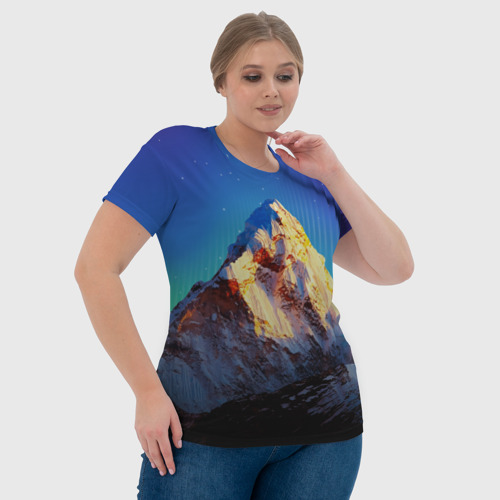 Женская футболка 3D Космический эверест, цвет 3D печать - фото 6