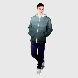 Мужская куртка 3D Бирюзовые волны - фото 2