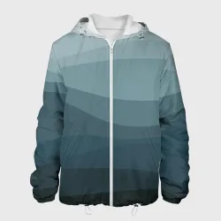 Мужская куртка 3D Бирюзовые волны