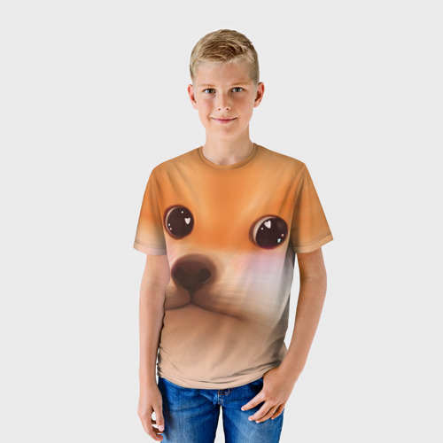 Детская футболка 3D Милый доге мем, цвет 3D печать - фото 3