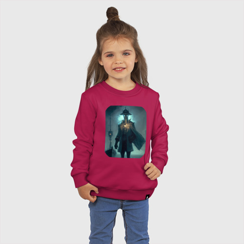Детский свитшот хлопок с принтом Человек-фонарь, фото на моделе #1