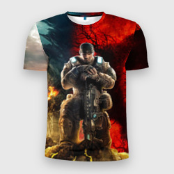 Мужская футболка 3D Slim Gears of War Маркус Феникс