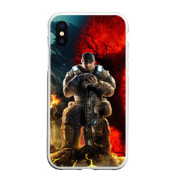 Чехол для iPhone XS Max матовый Gears of War Маркус Феникс