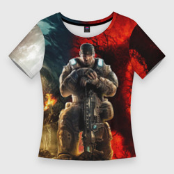 Женская футболка 3D Slim Gears of War Маркус Феникс