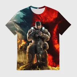 Мужская футболка 3D Gears of War Маркус Феникс