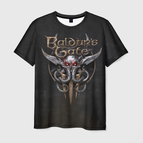 Мужская футболка 3D Логотип Baldur's Gate 3, цвет 3D печать