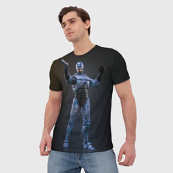 Мужская футболка 3D Робокоп в стойке - фото 2
