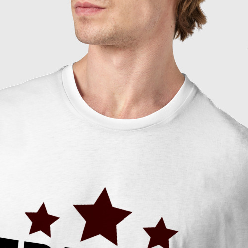 Мужская футболка хлопок с принтом Тренер номер один со звёздами, фото #4