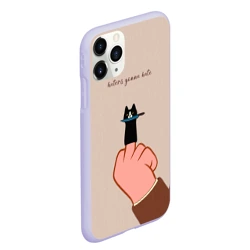 Чехол для iPhone 11 Pro Max матовый Котик с ножиком и средний палец - haters gonna hate - фото 2