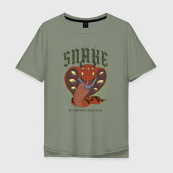 Snake of forbidden knowledge – Мужская футболка хлопок Oversize с принтом купить со скидкой в -35%