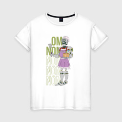 Om nom nom nom – Женская футболка хлопок с принтом купить со скидкой в -20%