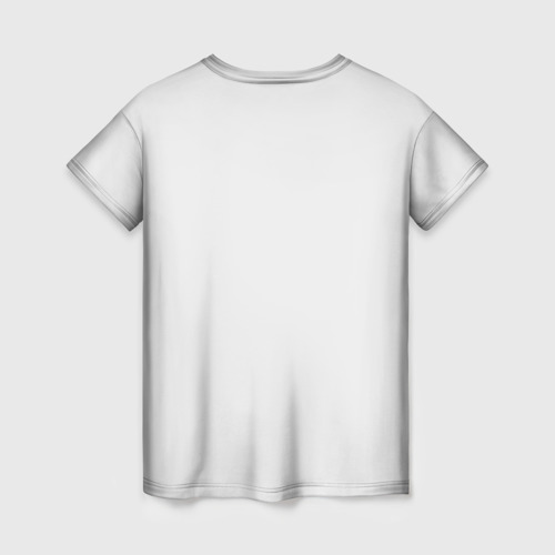 Женская футболка 3D с принтом Арт белая кошка, вид сзади #1