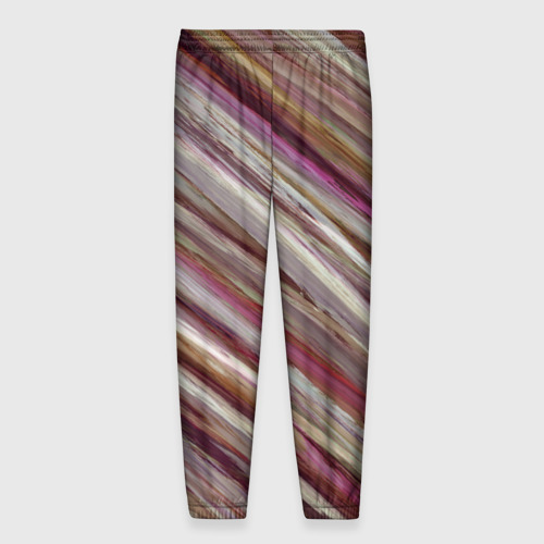 Мужские брюки 3D с принтом Полосы цвета с текстурой планеты, вид сзади #1
