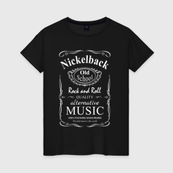 Женская футболка хлопок Nickelback в стиле Jack Daniels