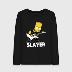 Женский лонгслив хлопок Slayer Барт Симпсон рокер