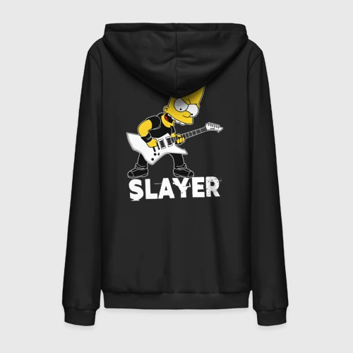Мужская толстовка на молнии хлопок Slayer Барт Симпсон рокер