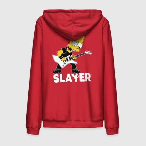 Мужская толстовка на молнии хлопок Slayer Барт Симпсон рокер