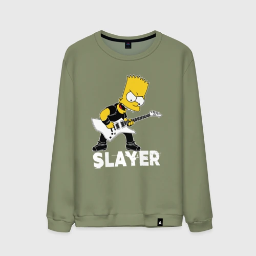 Мужской свитшот хлопок Slayer Барт Симпсон рокер