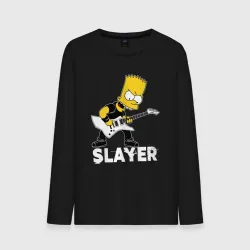 Мужской лонгслив хлопок Slayer Барт Симпсон рокер