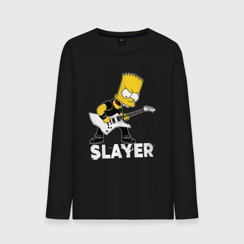 Мужской лонгслив хлопок Slayer Барт Симпсон рокер