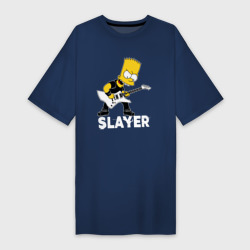 Платье-футболка хлопок Slayer Барт Симпсон рокер