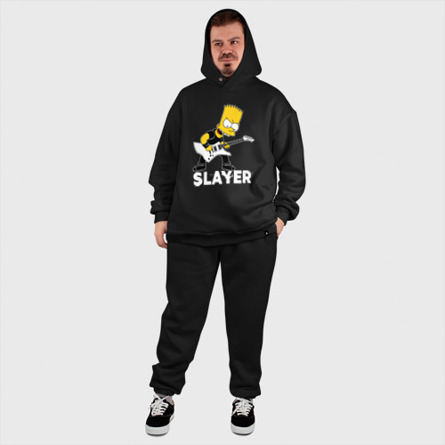 Мужской костюм oversize хлопок Slayer Барт Симпсон рокер, цвет черный - фото 8