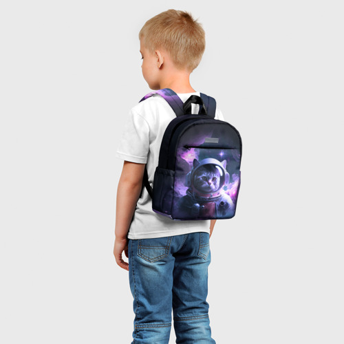 Детский рюкзак 3D с принтом Котик космонавт, фото на моделе #1