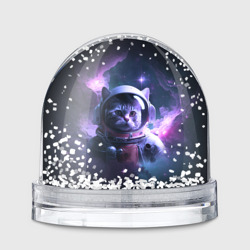 Игрушка Снежный шар Котик космонавт