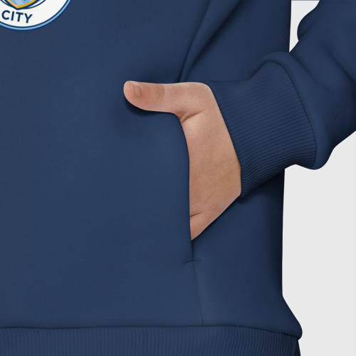 Детское худи Oversize хлопок Если я думаю о футболе, я думаю о Манчестер Сити, цвет темно-синий - фото 8