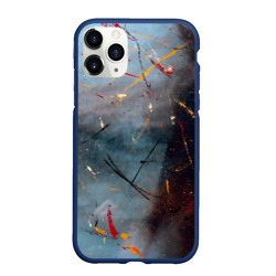 Чехол для iPhone 11 Pro Max матовый Тёмно-серый туман и краски