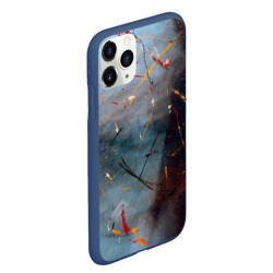 Чехол для iPhone 11 Pro Max матовый Тёмно-серый туман и краски - фото 2