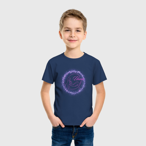 Детская футболка хлопок с принтом Инна дизайн луна, фото на моделе #1