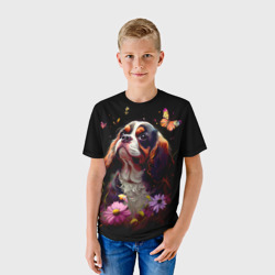 Детская футболка 3D Кавалер Кинг Чарльз спаниель черный - фото 2