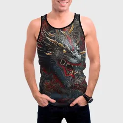 Мужская майка 3D Дракон Irezumi - фото 2