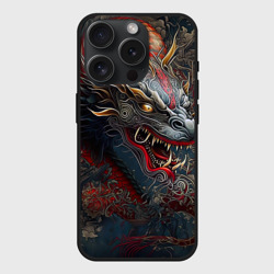 Чехол силиконовый для Apple iPhone 15 Pro Мax матовый Дракон Irezumi