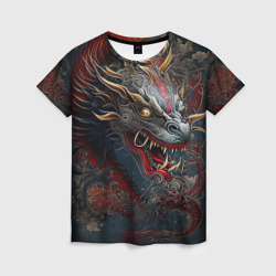 Женская футболка 3D Дракон Irezumi