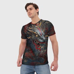 Мужская футболка 3D Дракон Irezumi - фото 2