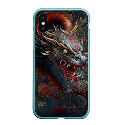 Чехол для iPhone XS Max матовый Дракон Irezumi