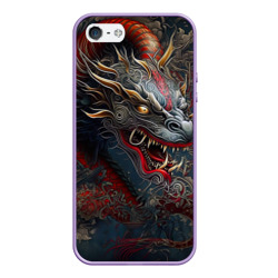 Чехол для iPhone 5/5S матовый Дракон Irezumi