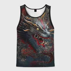 Мужская майка 3D Дракон Irezumi