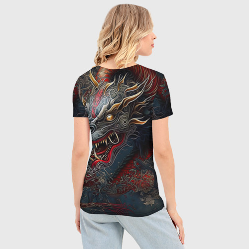 Женская футболка 3D Slim Дракон Irezumi, цвет 3D печать - фото 4