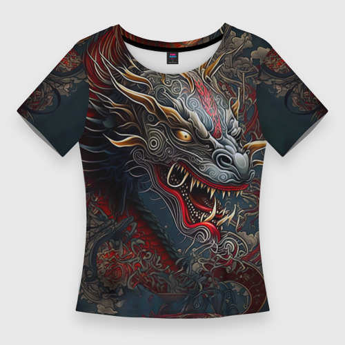 Женская футболка 3D Slim Дракон Irezumi, цвет 3D печать