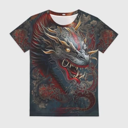 Женская футболка 3D Дракон Irezumi