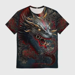 Мужская футболка 3D Дракон Irezumi