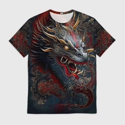 Мужская футболка 3D Дракон Irezumi