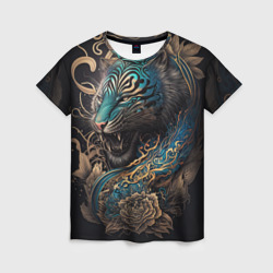 Женская футболка 3D Тигр Irezumi