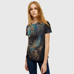 Женская футболка 3D Тигр Irezumi - фото 2